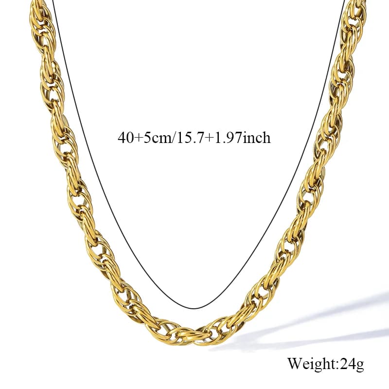 Statement-Collar-Halskette mit Twist-Kette, vergoldet