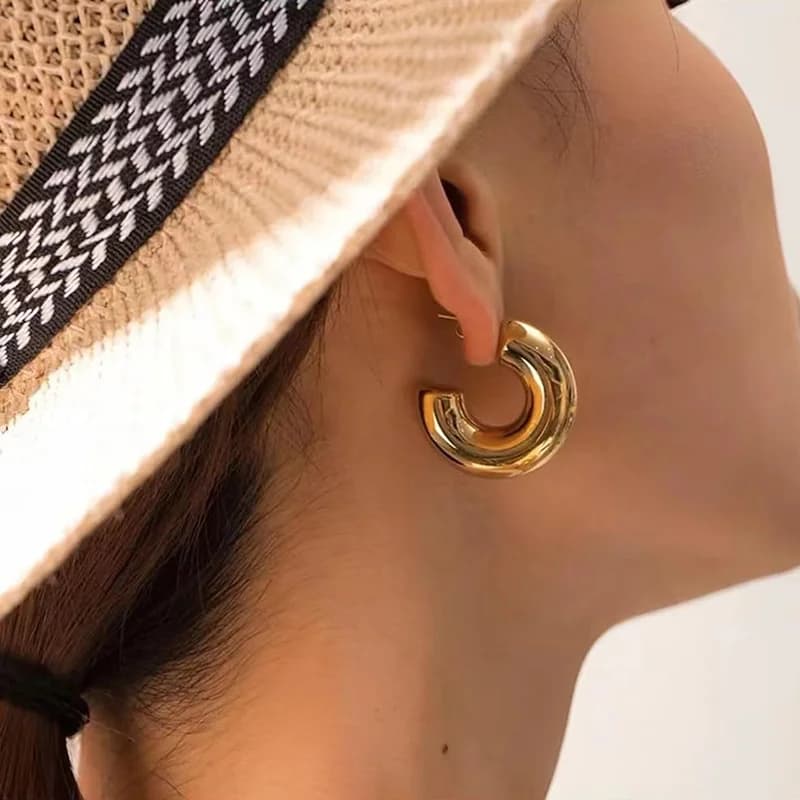 Steckohrringe aus Edelstahl 316L in Gold für Damen