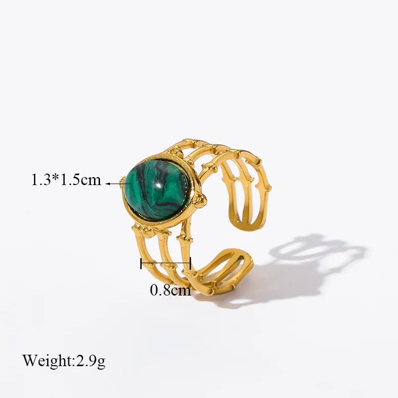 Damen Edelstahl Retro Verstellbarer Ring