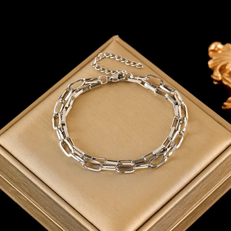 Silberfarbenes Charm-Armband für Damen