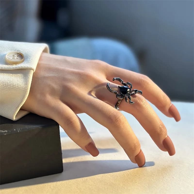 Spider Zirkonia Kristall Einstellbarer Offener Ring