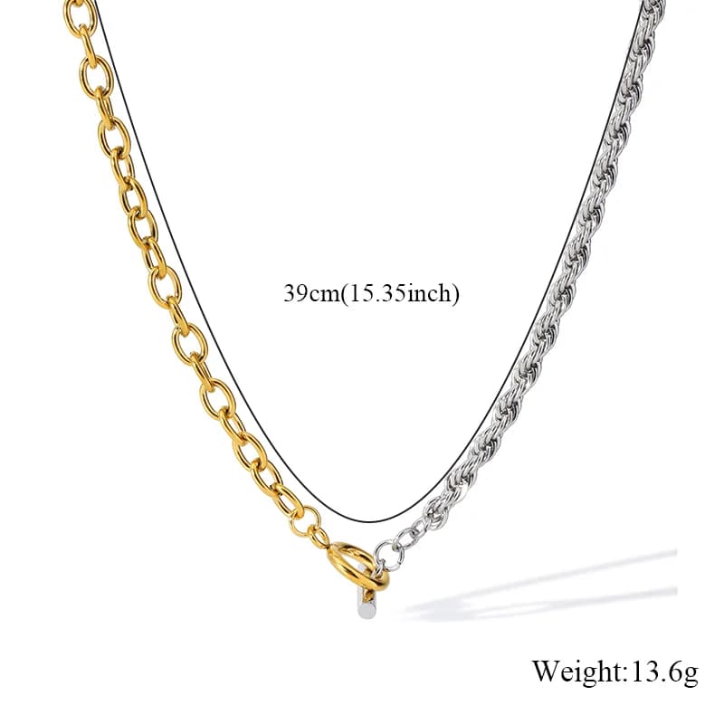 Halsketten- und Armband-Set, Gold und Silber