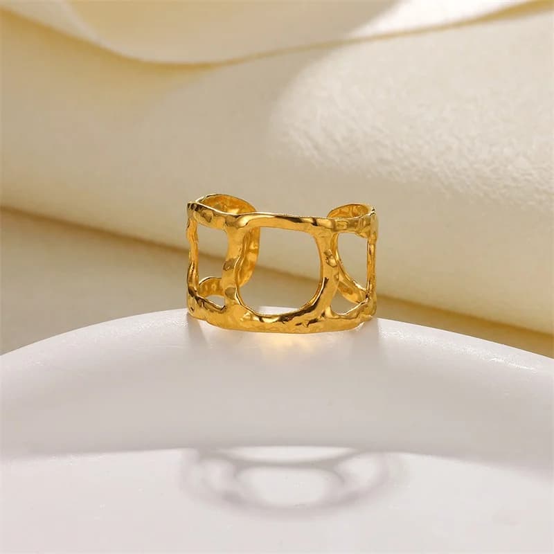 Offener Charm-Ring mit 18K-Goldauflage