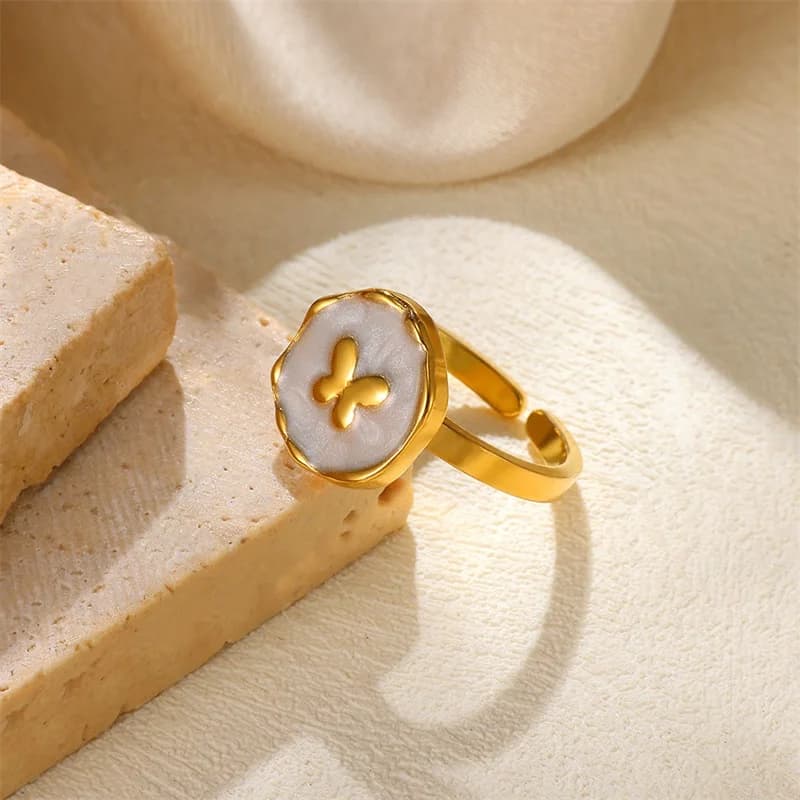 Offener Charm-Ring mit 18K-Goldauflage