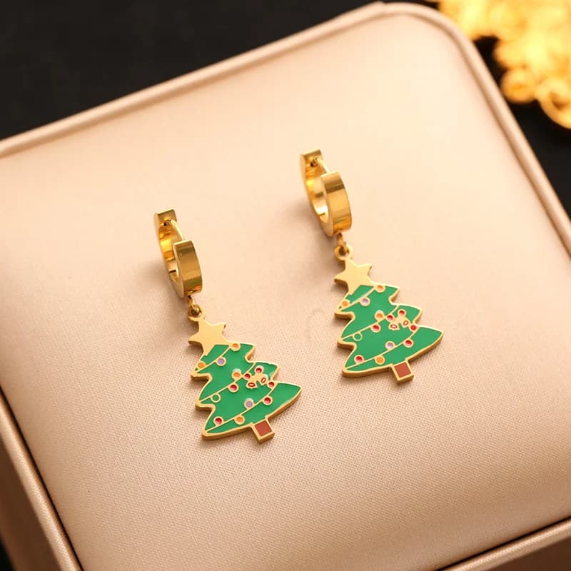 Weihnachtsmann und Rentier Hängeohrringe