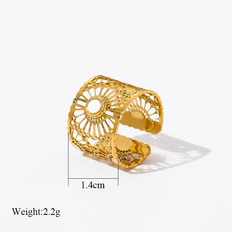 Edelstahl-Ring mit offener Manschette für Damen