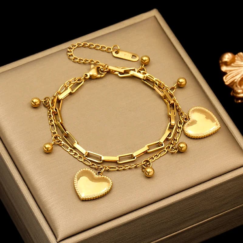 Gedrehtes Edelstahl-Armband, vergoldet