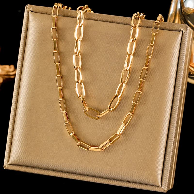 Dickes silberfarbenes Kettenhalsband