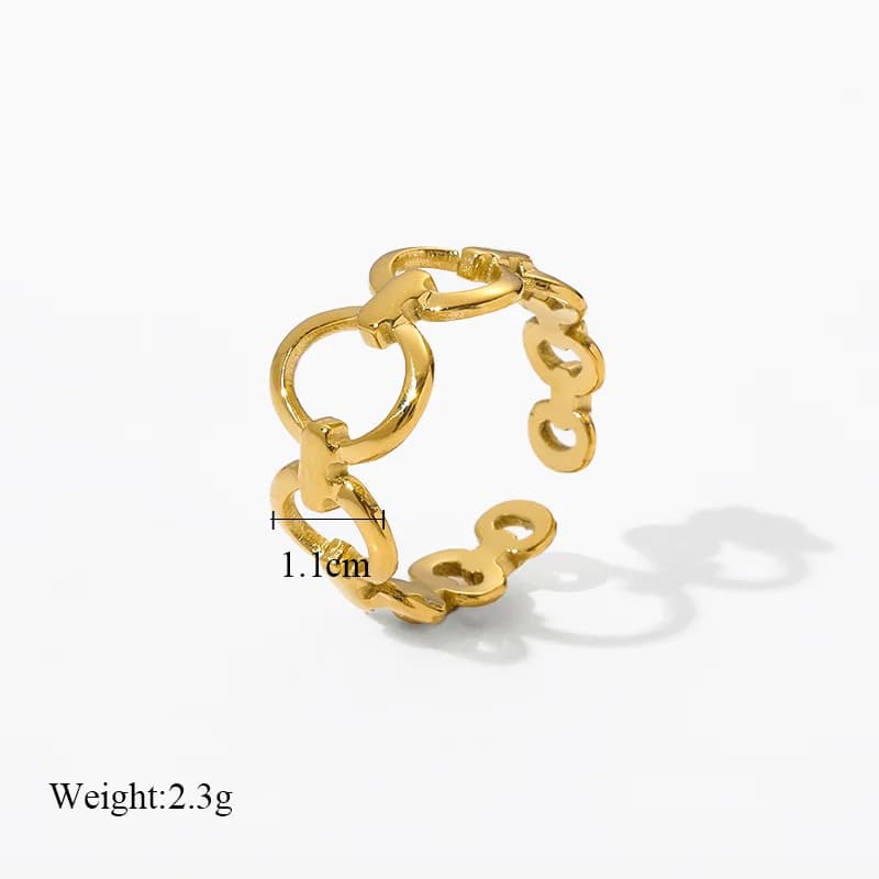 Edelstahl-Ring mit offener Manschette für Damen