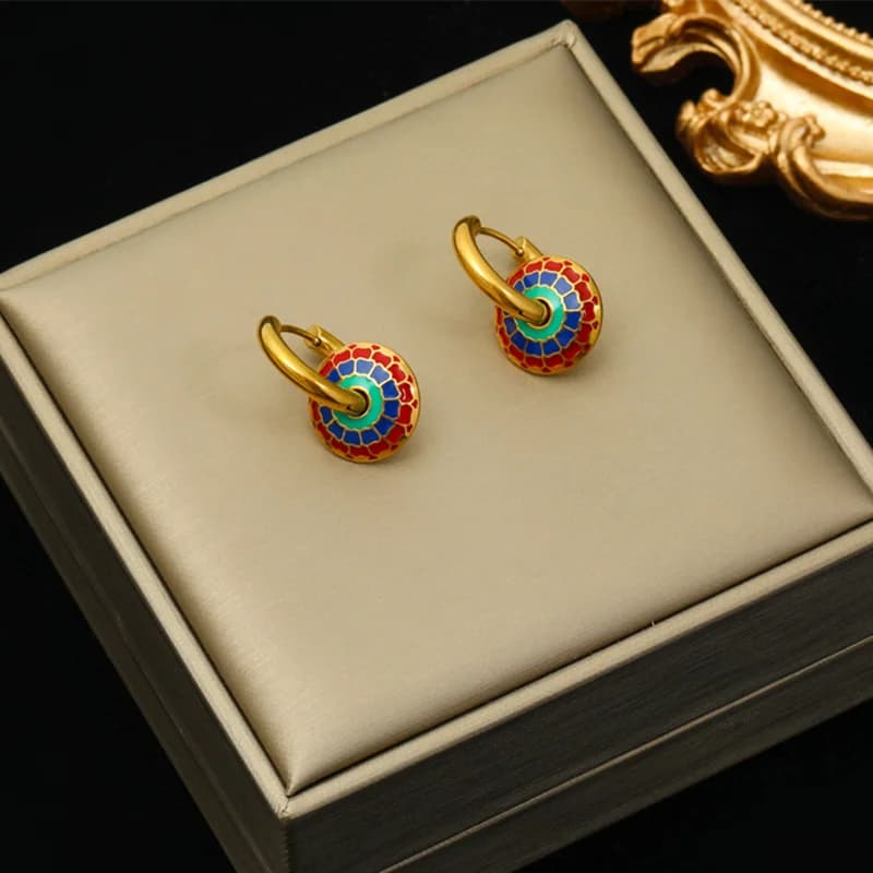 Vintage Blumen-Halsketten- und Ohrring-Set