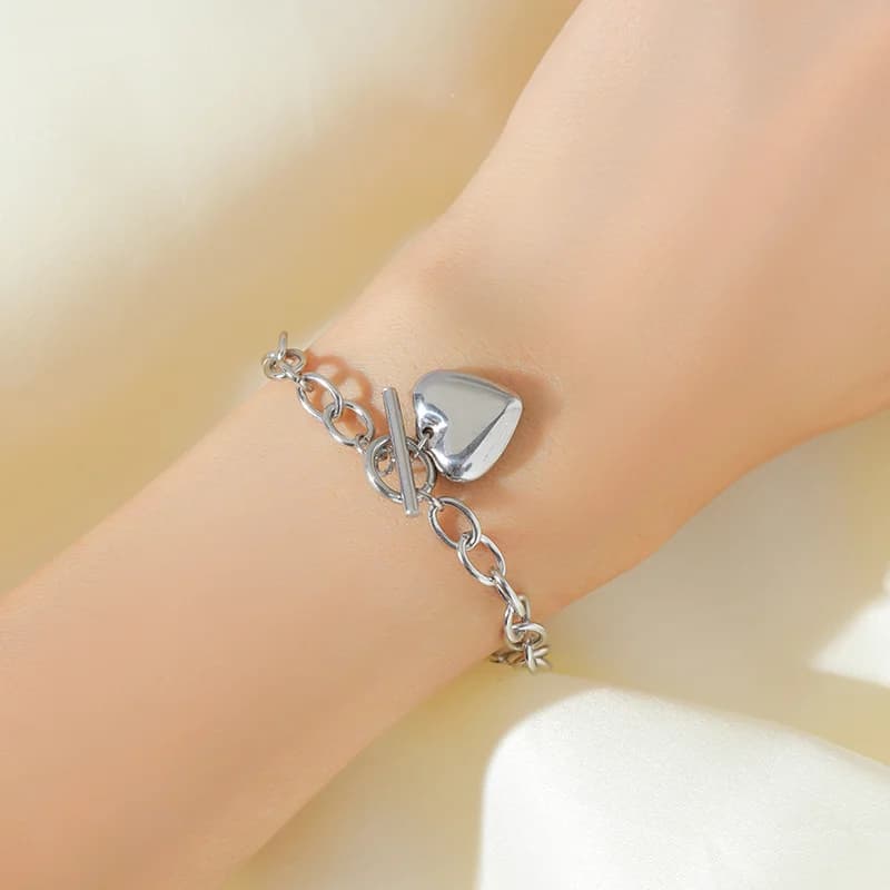 Silberfarbenes Charm-Armband für Damen