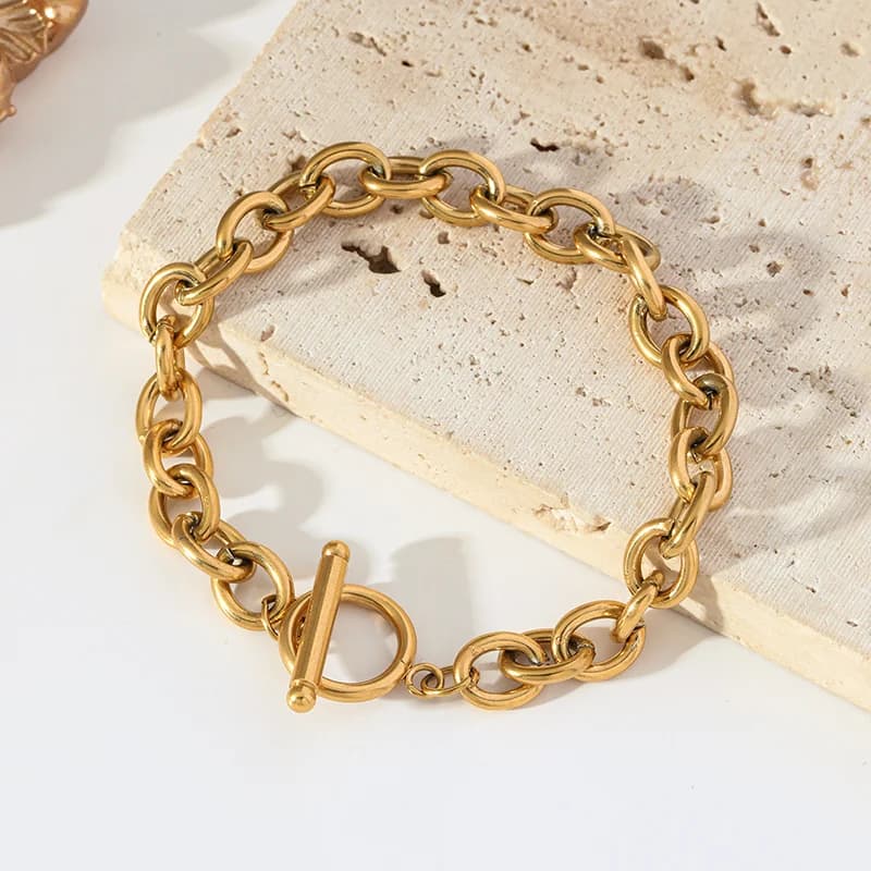 Dickere OT-Schnallen-Gliederarmband, texturiert