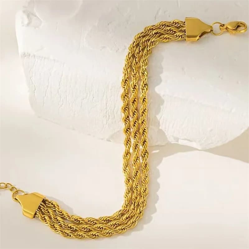 316L Edelstahl Armband, mehrfarbig, mehrlagig