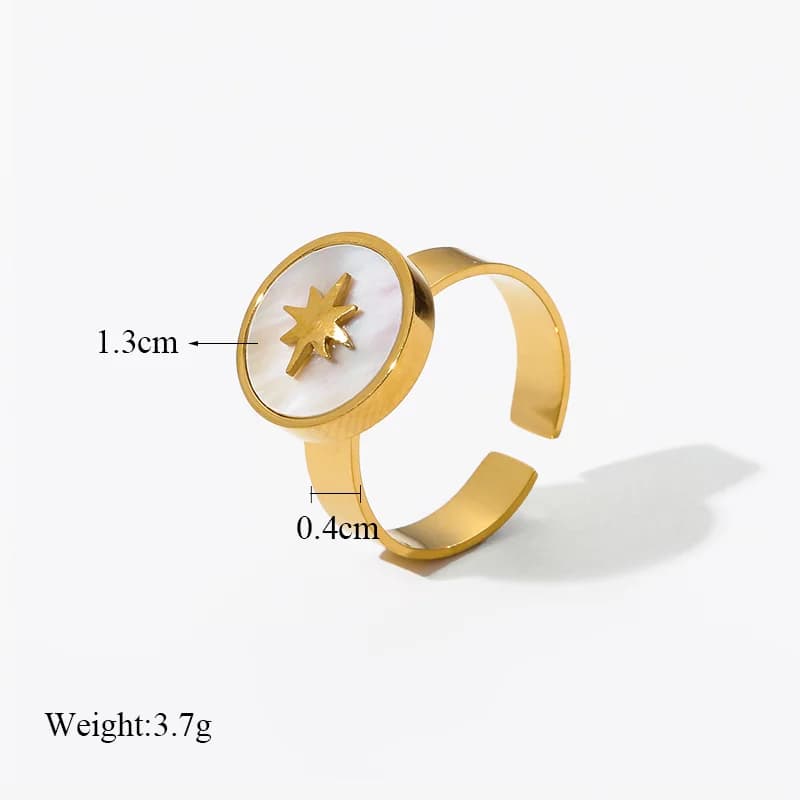 Edelstahl-Ring mit offener Manschette für Damen