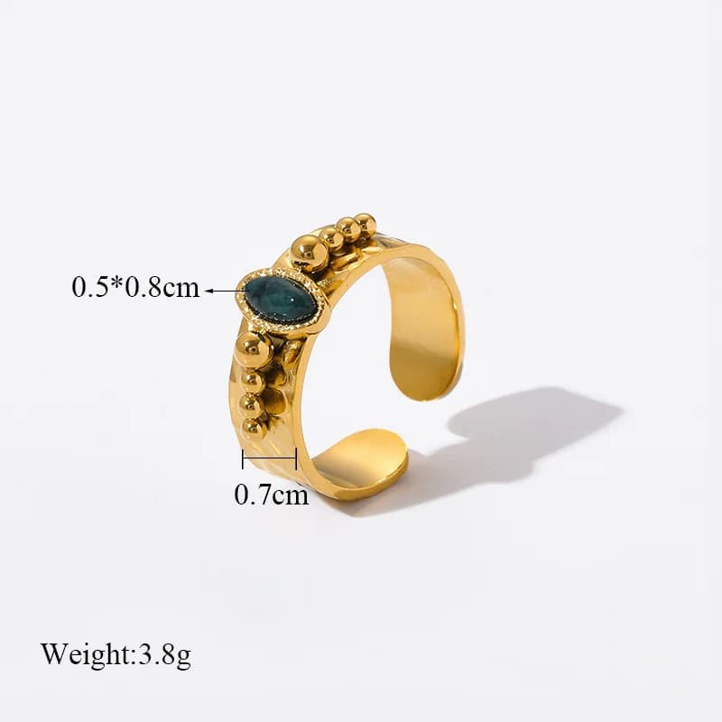 Damen Edelstahl Retro Verstellbarer Ring