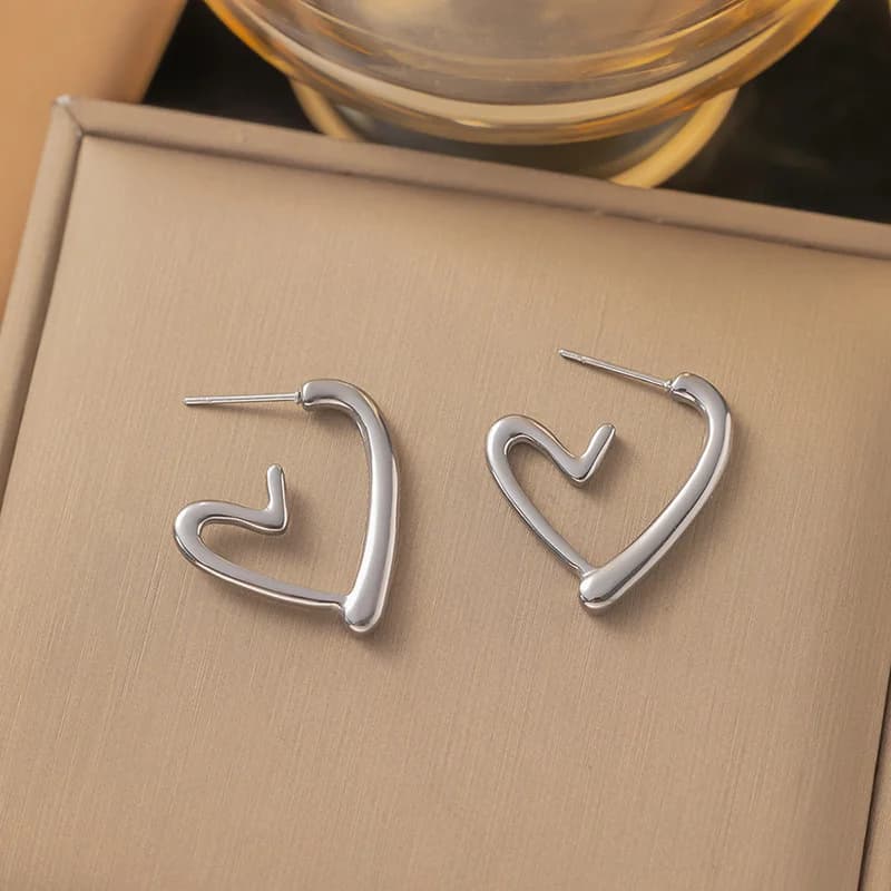 Herz-Stecker Ohrringe, Edelstahl