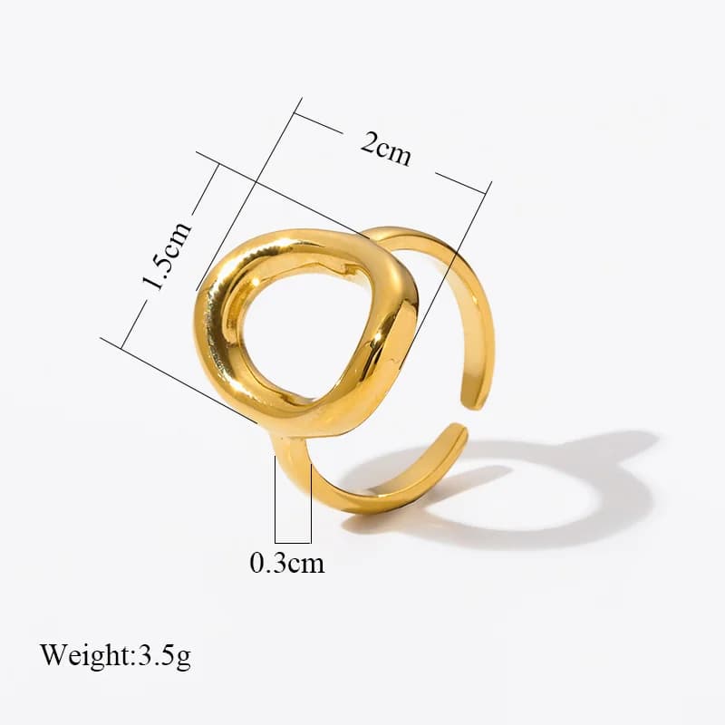 Edelstahl-Ring mit offener Manschette für Damen
