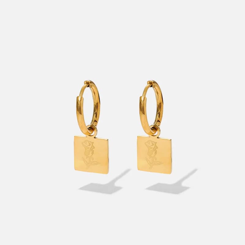 Goldene Herz-Perlen-Rose Creolen