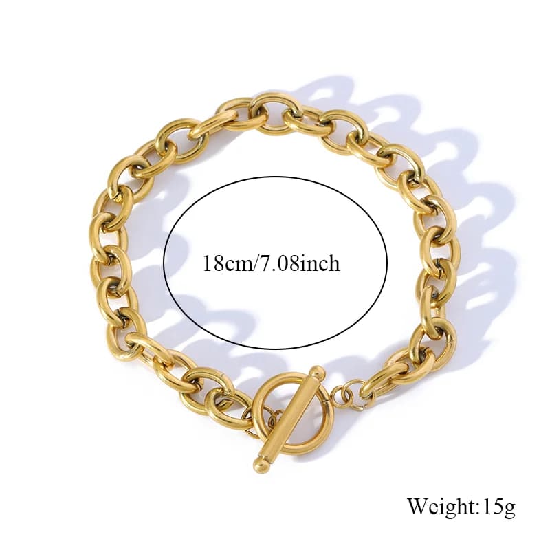 Dickere OT-Schnallen-Gliederarmband, texturiert