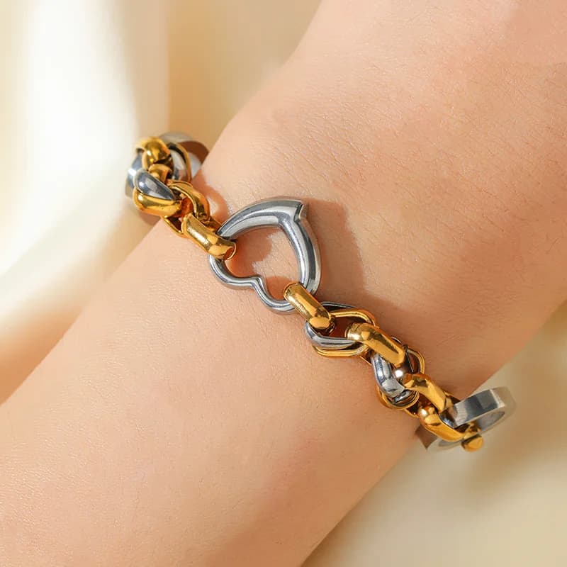 Gliederarmband-Bangles in Gold- und Silberfarbe