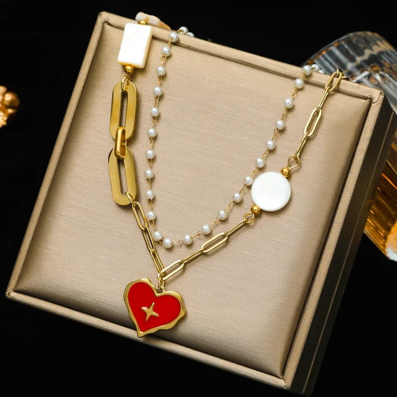 Großes Acryl-Blatt-Anhänger-Halsband
