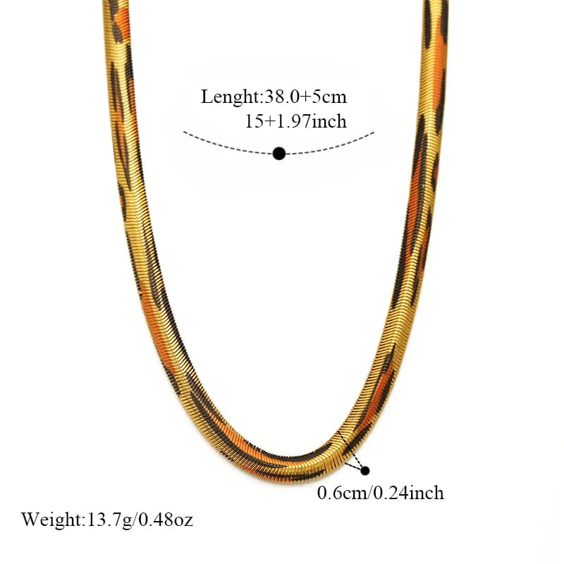 Schlangen-Flachketten-Halskette und Armband Set