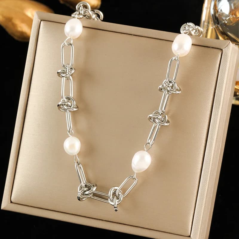 Silberfarbene Choker-Halskette für Damen