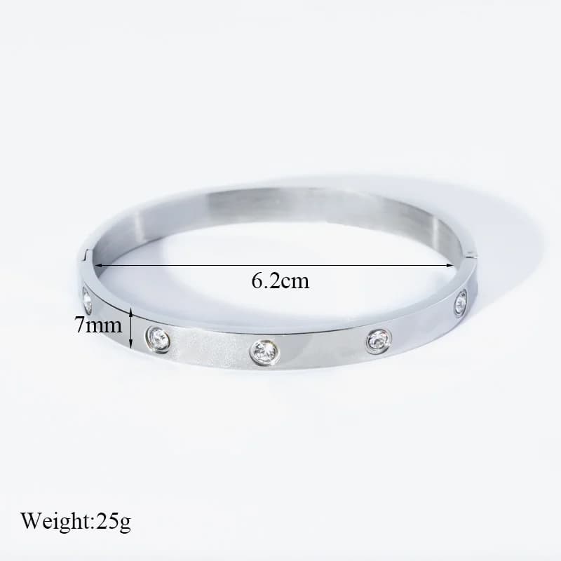 3-Farbige Zirkonia-Bangles-Armband