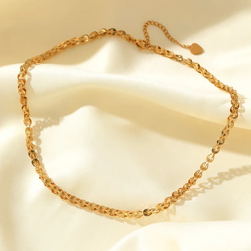 Metall-Charm Statement-Halskette, vergoldet
