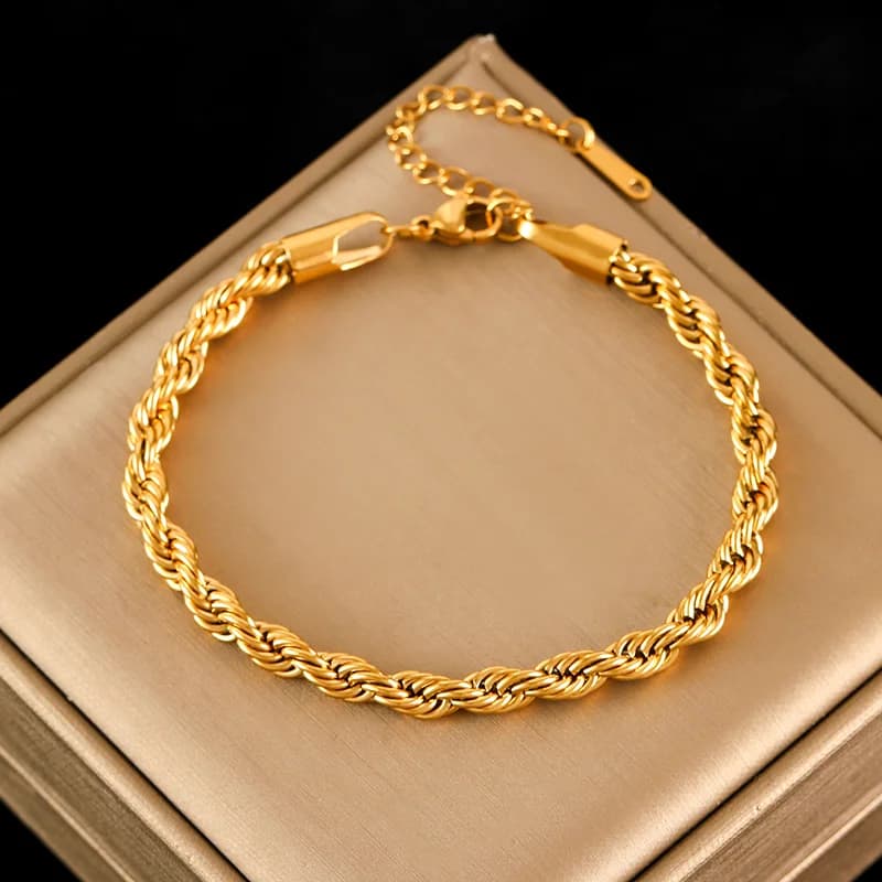 Perlen-Umwickelte Kette-Armband, vergoldet