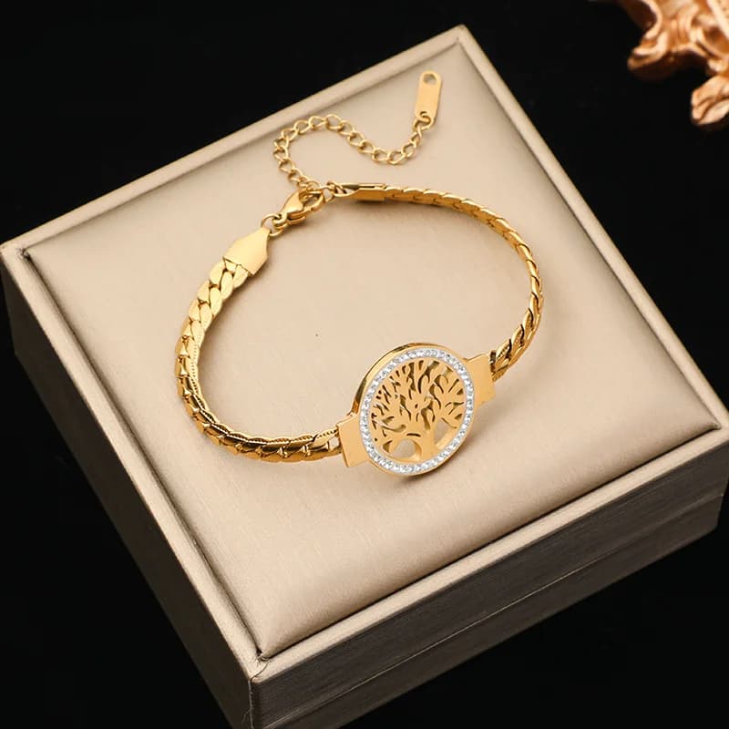 Stern- und Leoparden-Anhänger-Armband, Dicke Kette Edelstahl