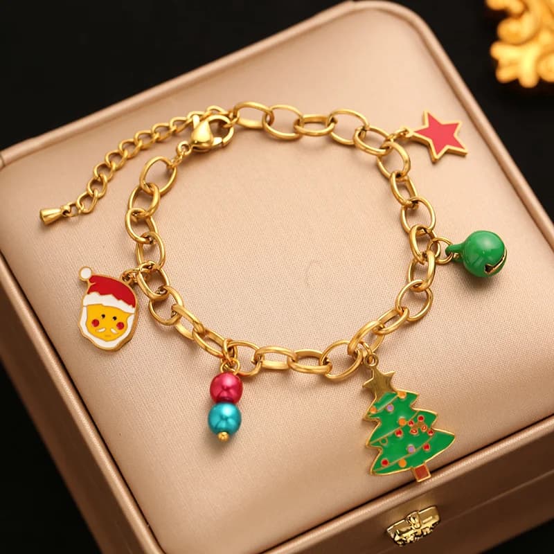 Edelstahl Schneemann Charm-Armband