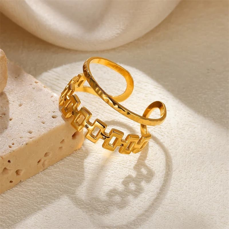 Offener Charm-Ring mit 18K-Goldauflage