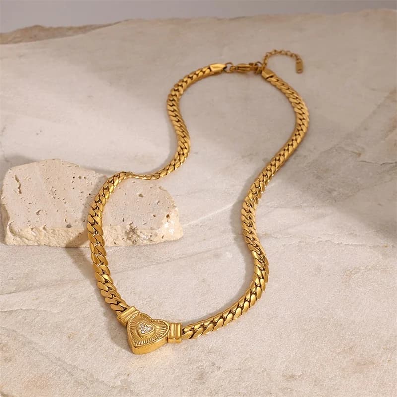 Goldene Herz-Choker-Halskette