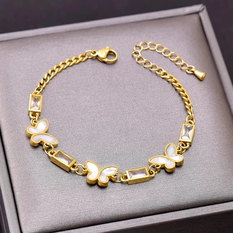 Schmetterling-Kettenarmband mit Zirkonia