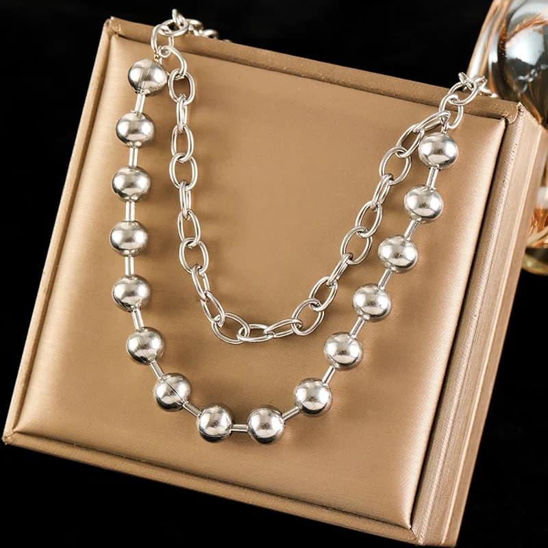 Silberfarbene Choker-Halskette für Damen