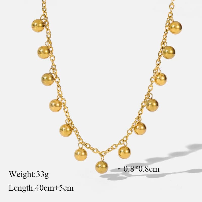Goldene Kugelanhänger-Halskette (Choker-Stil)