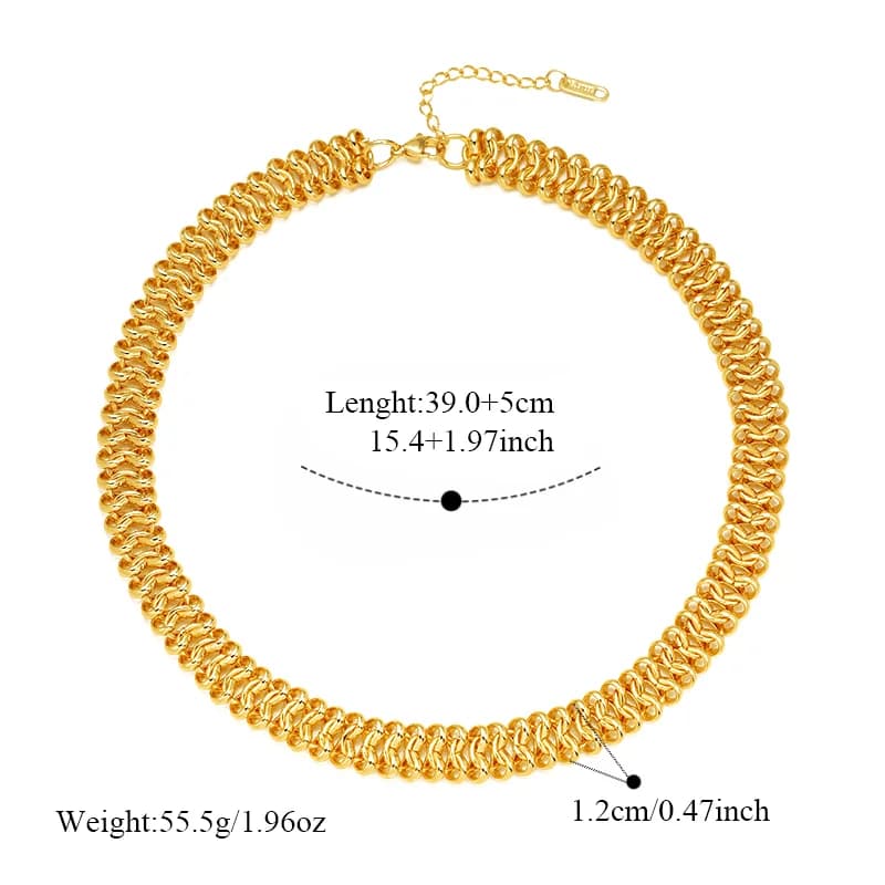 Goldfarbenes Chunky Chain Halsketten- und Armbandset