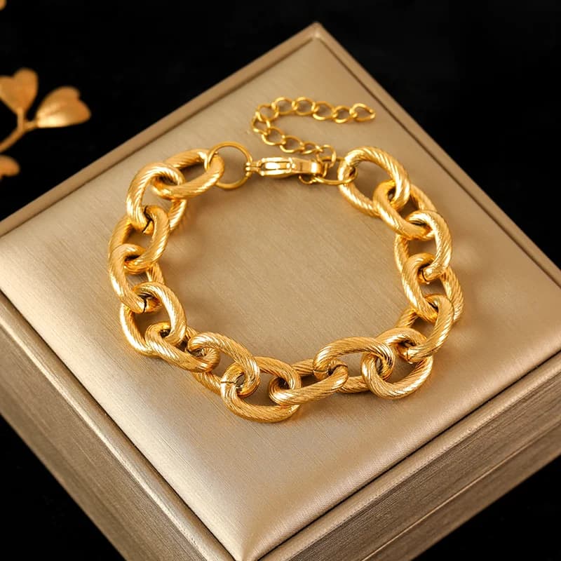 Statement-Set: Halskette und Armband mit grober Kette