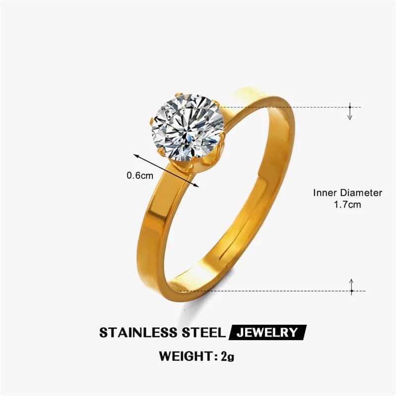 Verstellbarer Ring mit Schmetterling und Zirkonia, 18K Goldfarben