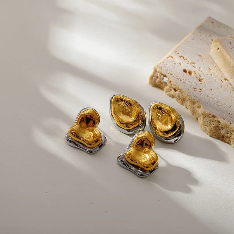 Kreative Ohrringe aus 316L Edelstahl mit unregelmäßiger Form