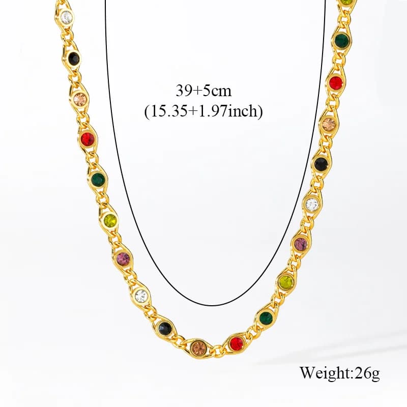 Zirkonia-Ketten-Halskette und Armband-Set