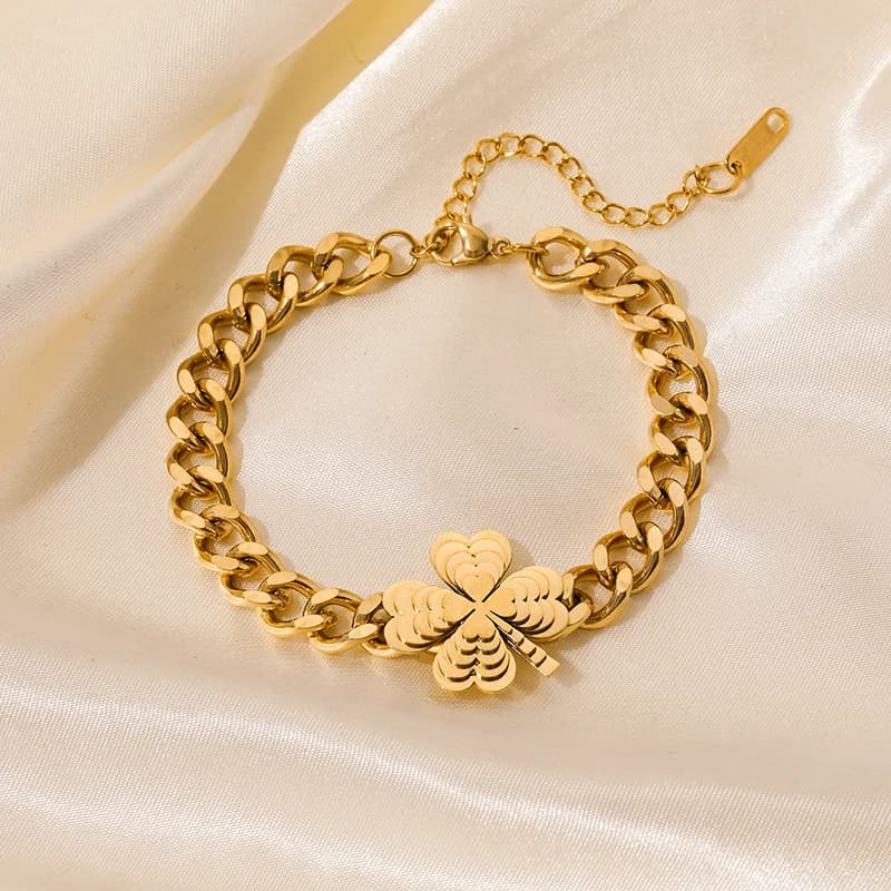 Geometrische Kreis-Charm-Armbanduhr aus Edelstahl