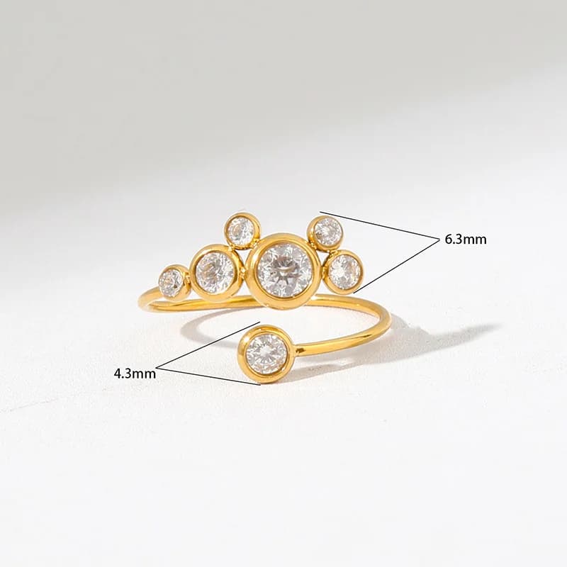 Bunter Zirkonia-Verstellbarer Ring