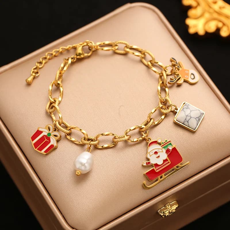 Edelstahl Schneemann Charm-Armband