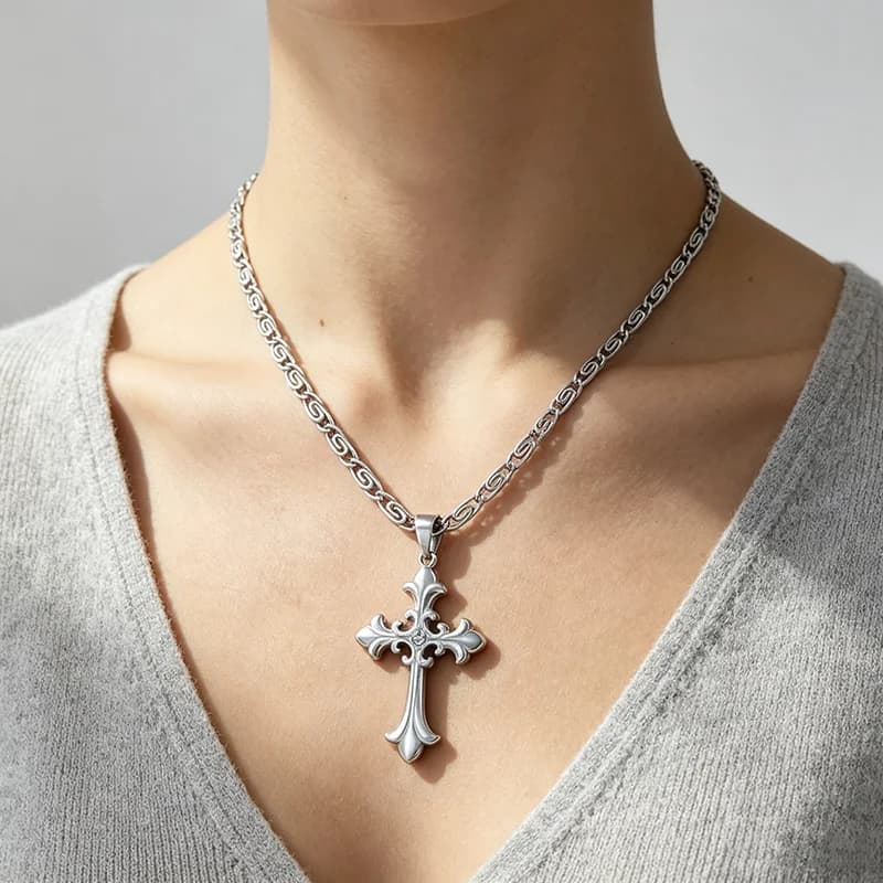 Kreuz-Metall-Anhänger-Kette