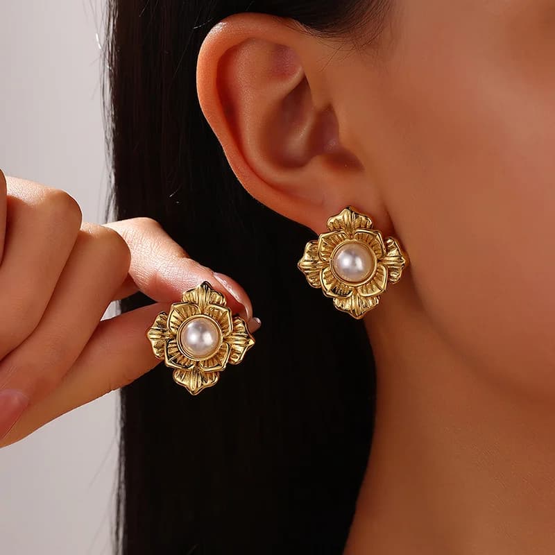 Kreative Stecker Ohrringe mit 18K Goldplattierung
