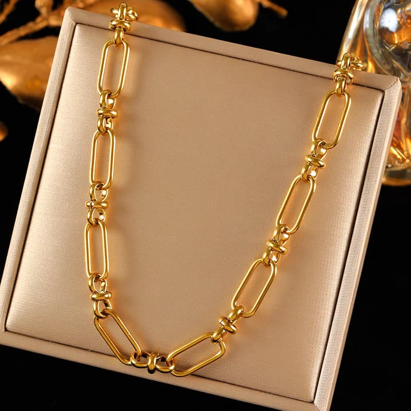 Handgefertigtes Set aus Metall-Halskette und Armband