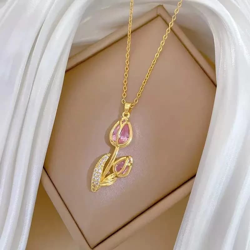 Funkelnde Zirkonia Herz-Anhänger Halskette