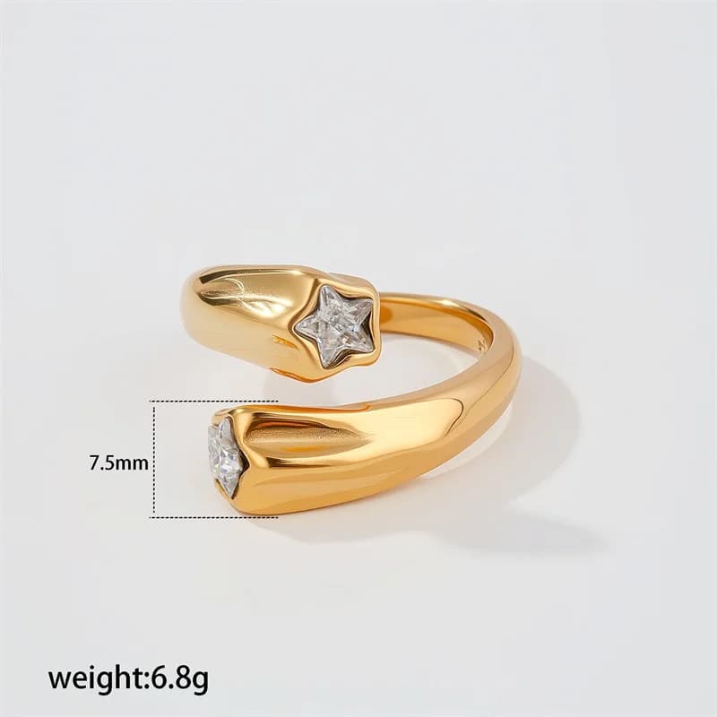 Cubic Zirconia Tropfenform Verstellbarer Offener Ring